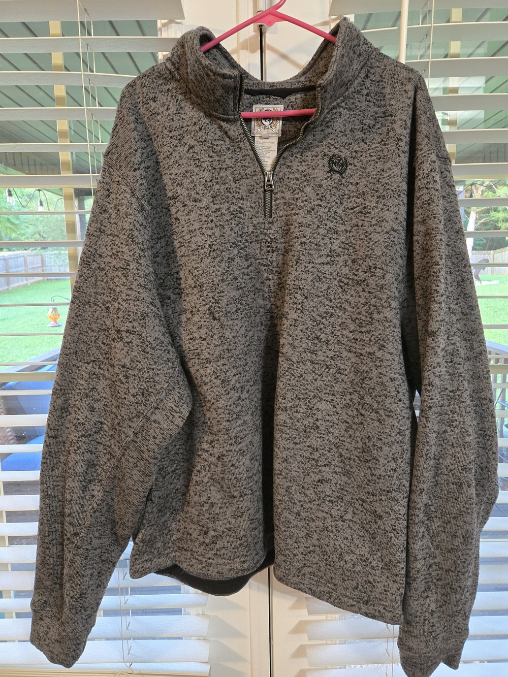 Cinch Men's Heathered Charcoal Gray Quarter-Zip Sweater Sz 3XL